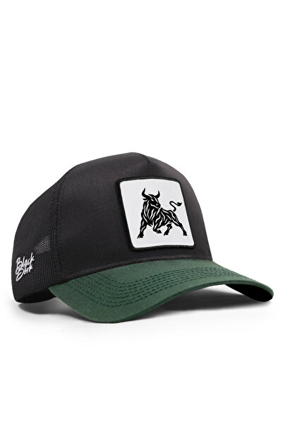 BlackBörk Bull Logo Cordura Petrol Green-Black Trucker Hat