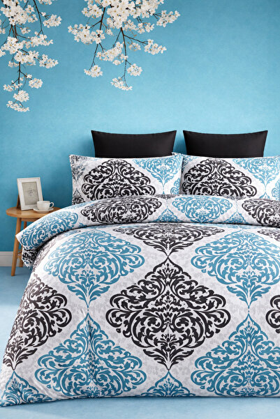 İQON Flat Sheet Duvet Cover Set Single Midnight Blue