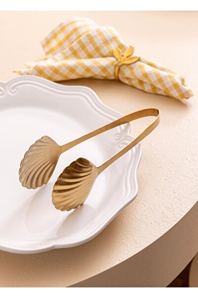 The Mia Oyster Salad Tongs Gold 24 cm