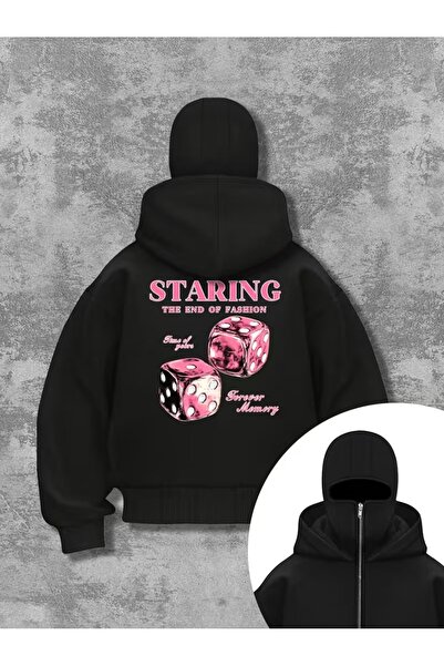 LAND MODA سترة كار ماسكي نينجا هودي – سترة بغطاء للرأس للجنسين دافئة ومريحة