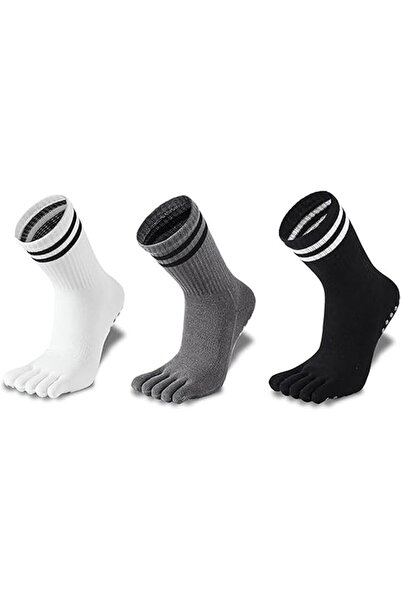Arabest 3 Pairs Five Toe Separator Yoga Sport Gym Socks, Foot Alignment for D...