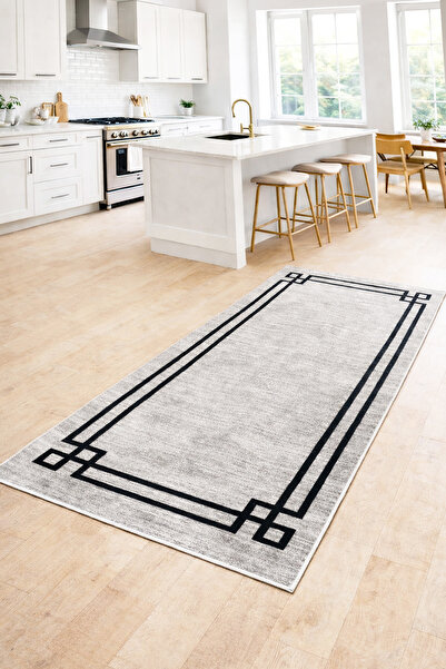 Nihai Ev Dijital Baskı Leke Tutmaz Yıkanabilir Altı Kaymaz Mutfak Halısı Salo...