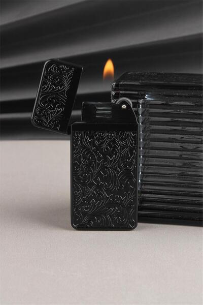 Silvio Monetti Kapaklı Normal Alevli Çift Taraflı Kabartmalı Metal Gazlı Çakm...