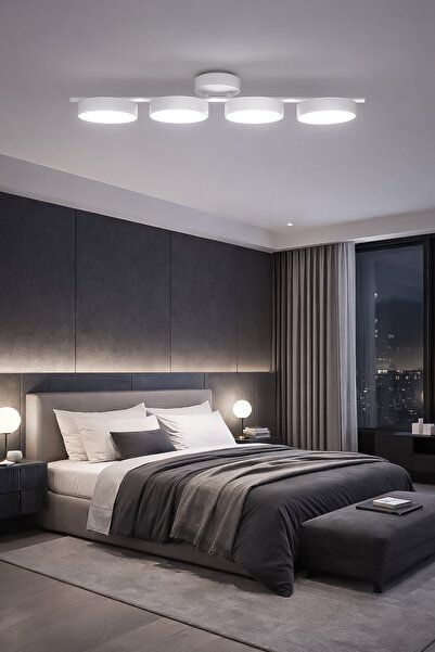 Fer Avize Sual Ledli Avize 3 Renk Işık Veren Enerji Tasarruflu 4Lü Modern Avi...