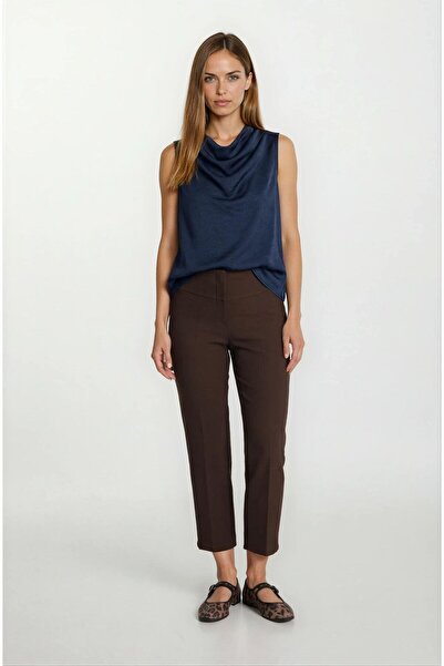 Spazio Licio Omuzlar Pileli Degaje Yaka Bluz LACİVERT