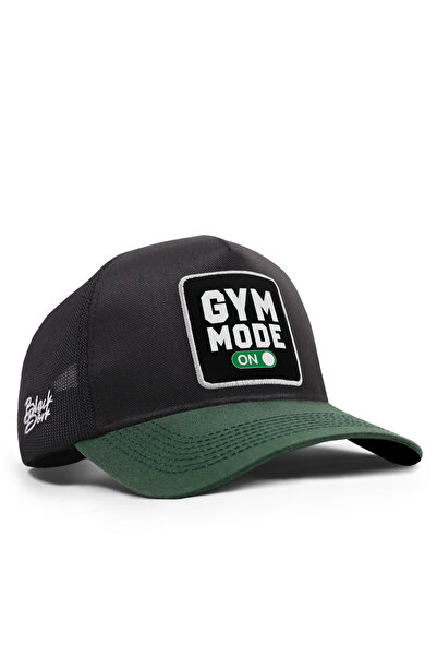 BlackBörk Gym Mode on Logo Cordura Petrol Green-Black Trucker Hat