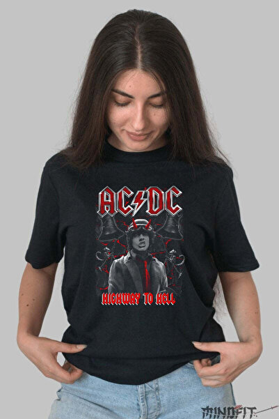GILDAN Tricou Rock Ac Dc Highway To Hell Dark Dama