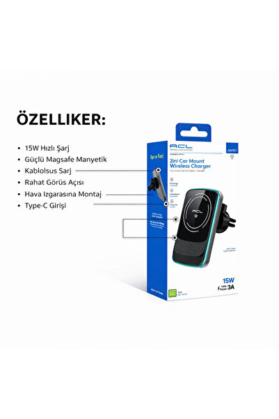 ACL Al-NET Havalandırma İçin Kablosuz Şarj Ve Telefon Tutucu