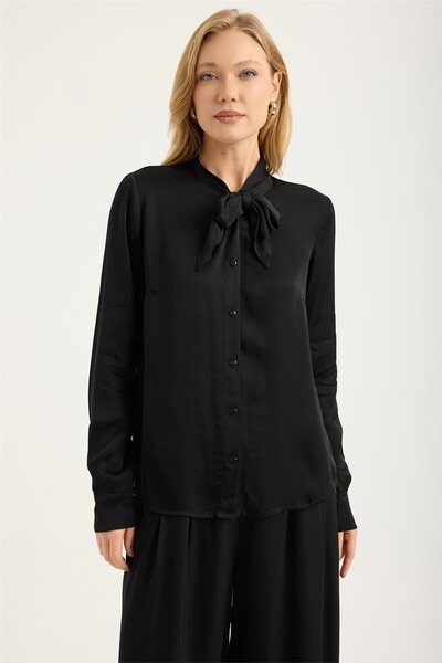 HomeStore Lace-Up Mock Neck Shirt