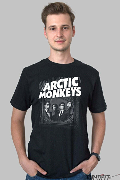 GILDAN Tricou Arctic Monkeys Portret Retro In Alb Negru Barbat