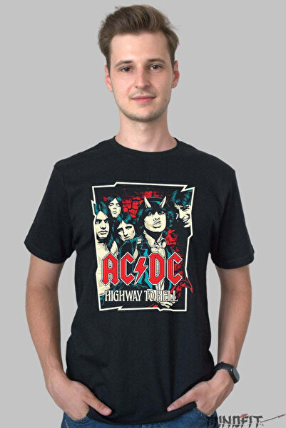 GILDAN Tricou Rock Ac DC Highway To Hell Legendary Print Barbat