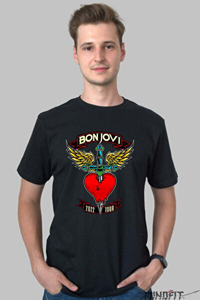 GILDAN Tricou Rock Bon Jovi 2022 Tour Heart Dagger Barbat