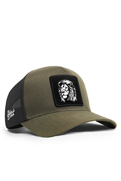 BlackBörk Lion Logo Cordura Khaki-Black Trucker Hat