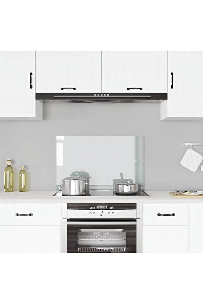 vidaxl Kitchen Backsplash Transparent 80 x 50 cm Tempered Glass