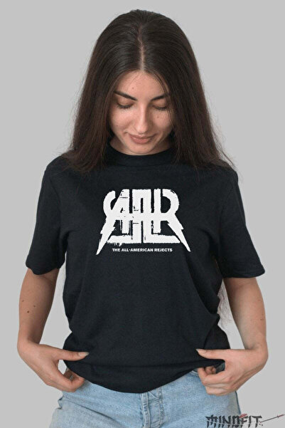 GILDAN Tricou Rock The All American Rejects Logo Grunge Alb Dama