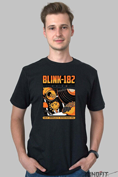 GILDAN Tricou Rock Blink 182 Amarillo Tour Poster Barbat