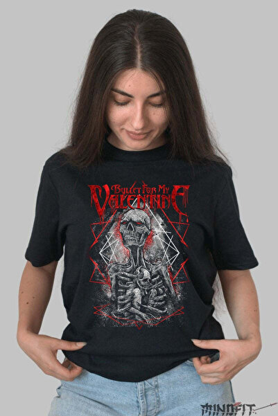 GILDAN Tricou Rock Bullet For My Valentine Skeleton Geometry Dama