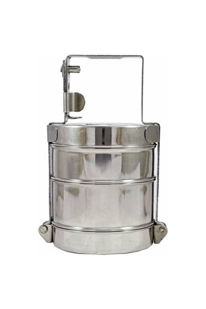 DLC Stainless Steel Tiffin Box, 2-Tier Food Container with Handle, Traditiona...