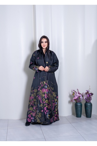 elegant hijab Night Flowers Abaya