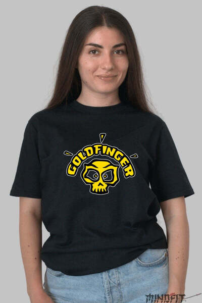 GILDAN Γυναικείο T-Shirt Goldfinger Skull Punk Icon