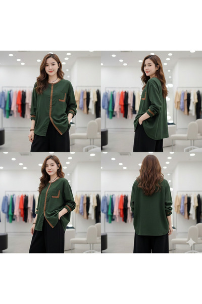 StepIntex Cotton long-sleeved shirt, versatile top for women.