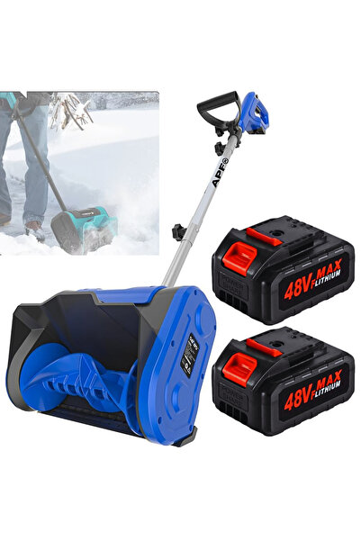 OEM Freză electrică de zăpadă, pliabilă, baterie 4AH, albastră