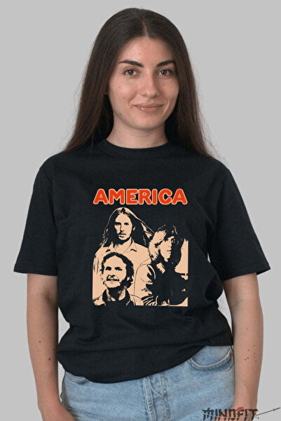GILDAN Tricou America Band Portret Retro In Contrast Dama