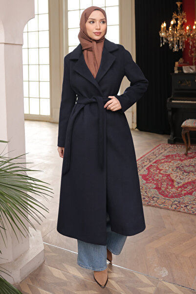 İmajButik Black Plus Size Cashmere Coat