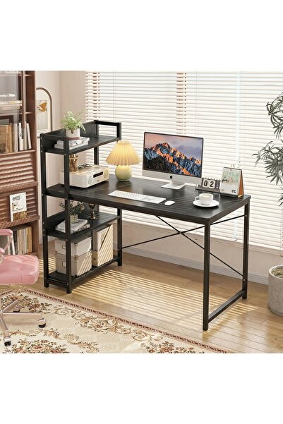 ZUIHAO Study Desk Table for Home Office,4-layer Reversible Bookshelf Storage ...