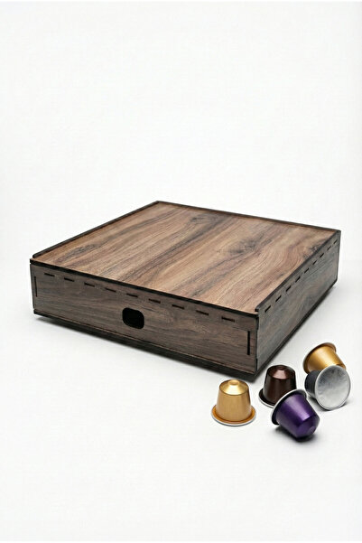 Tantobushcraft Ahşap Kahve Kapsül Standı Comfort Blue - 20 Bölmeli Çekmeceli ...