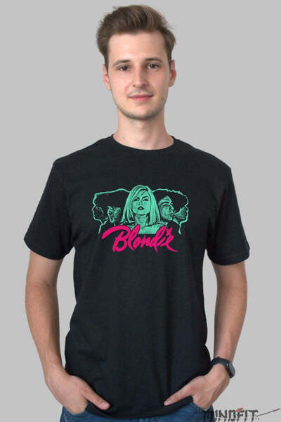 GILDAN Tricou Rock Blondie Neon Band Portrait Barbat