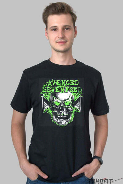 GILDAN Tricou Avenged Sevenfold Skull Neon Edition Barbat