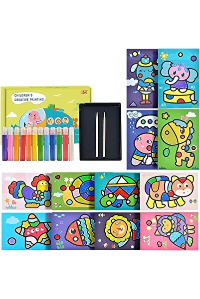 AZONEE مجموعة أدوات الرسم بالرمل للأطفال