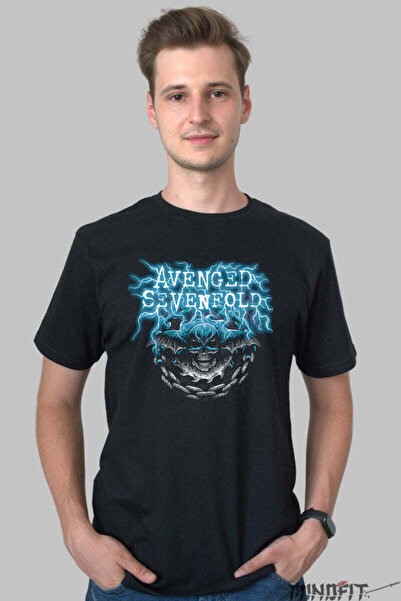 GILDAN Tricou Avenged Sevenfold Skull Electric Storm Barbat