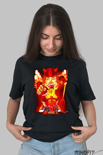 GILDAN Tricou Rock Ac Dc Demonul Scena Electric Dama