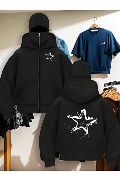 LAND MODA Hanorac Ninja cu mască de zăpadă – unisex cu glugă cald și conforta...