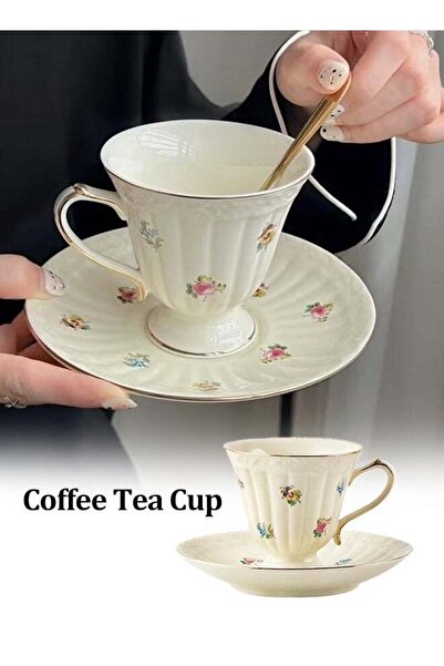 Generic 200ml Ceramic Coffee Tea Cup And Saucer Set European Style Coffee Tea...