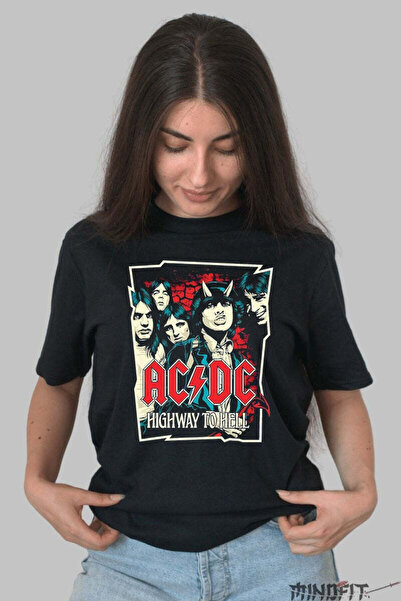 GILDAN Tricou Rock Ac DC Highway To Hell Legendary Print Dama