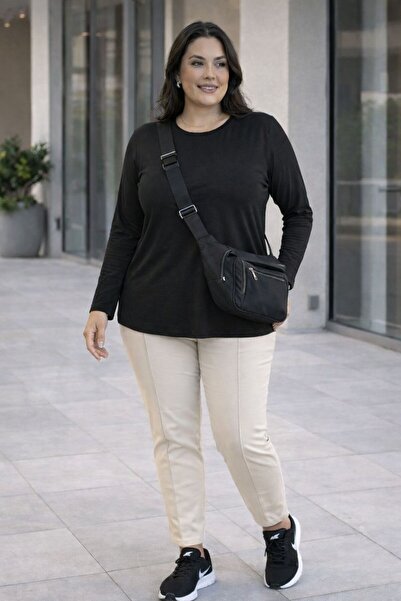 OYERGA MODA Women's Plus Size Oversized Basic Blouse