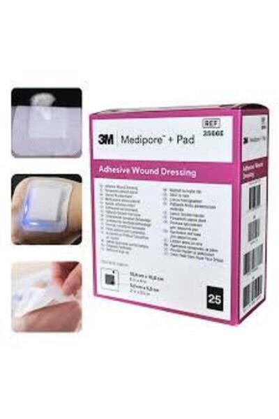 3M 3566E Medipore + Pad Pansuman Örtüsü 10cm*10cm 1 Kutu/25 Adet