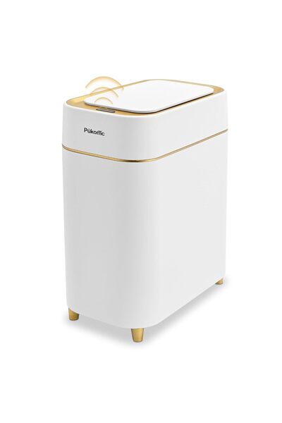 Arabest Pukomc Automatic Small Sensor Trash Can with Touchless Lid, 2.3 Gallo...