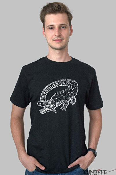 GILDAN Ανδρικό Ροκ Μπλουζάκι με Γραφικό Κροκόδειλο