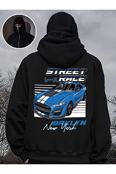 LAND MODA سترة كار ماسكي نينجا هودي – سترة بغطاء للرأس للجنسين دافئة ومريحة