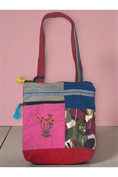 Old Cotton Vintage Colorful Ethnic Medium Size Beach Daily Women's Shoulder B...