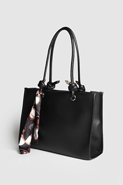 Store Kadın Simon Fularlı Büyük Boy Omuz Çantası