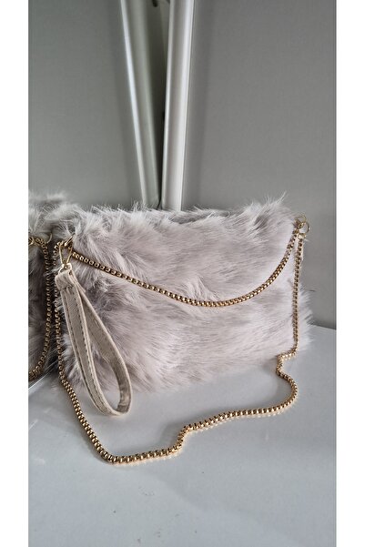 espoi collection Tüylü Zincir Çanta