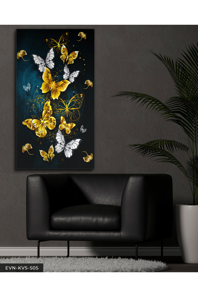 Evinemoda Pânză cu fluturi aurii - Tablou pe pânză