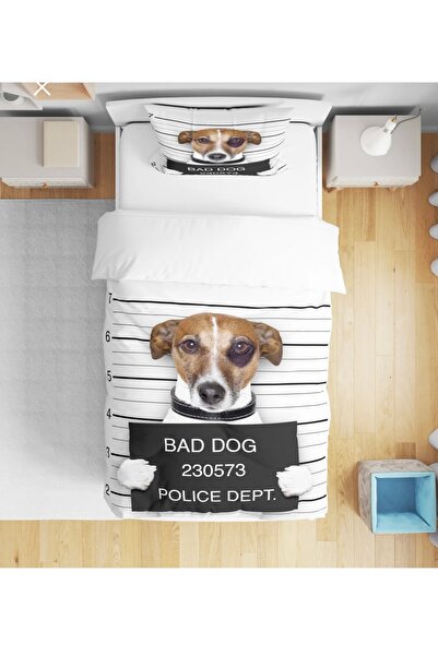 Home طقم غطاء لحاف من الساتان القطني مزدوج بنمط كلب الكلب