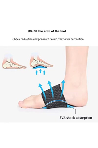 OEMTOOLS Branturi ortopedice premium cu suport pentru arcul plantar, material EVA, fixare reglabilă