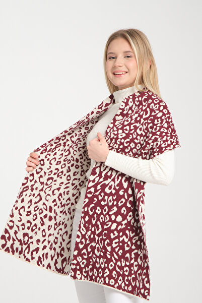 VEGA MODA Leopard Print Knitwear Knit Scarf, Knit Scarf, Soft Textured Scarf,...